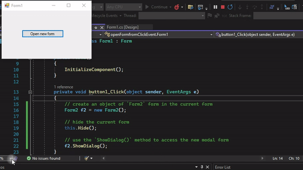 form close button click event c#